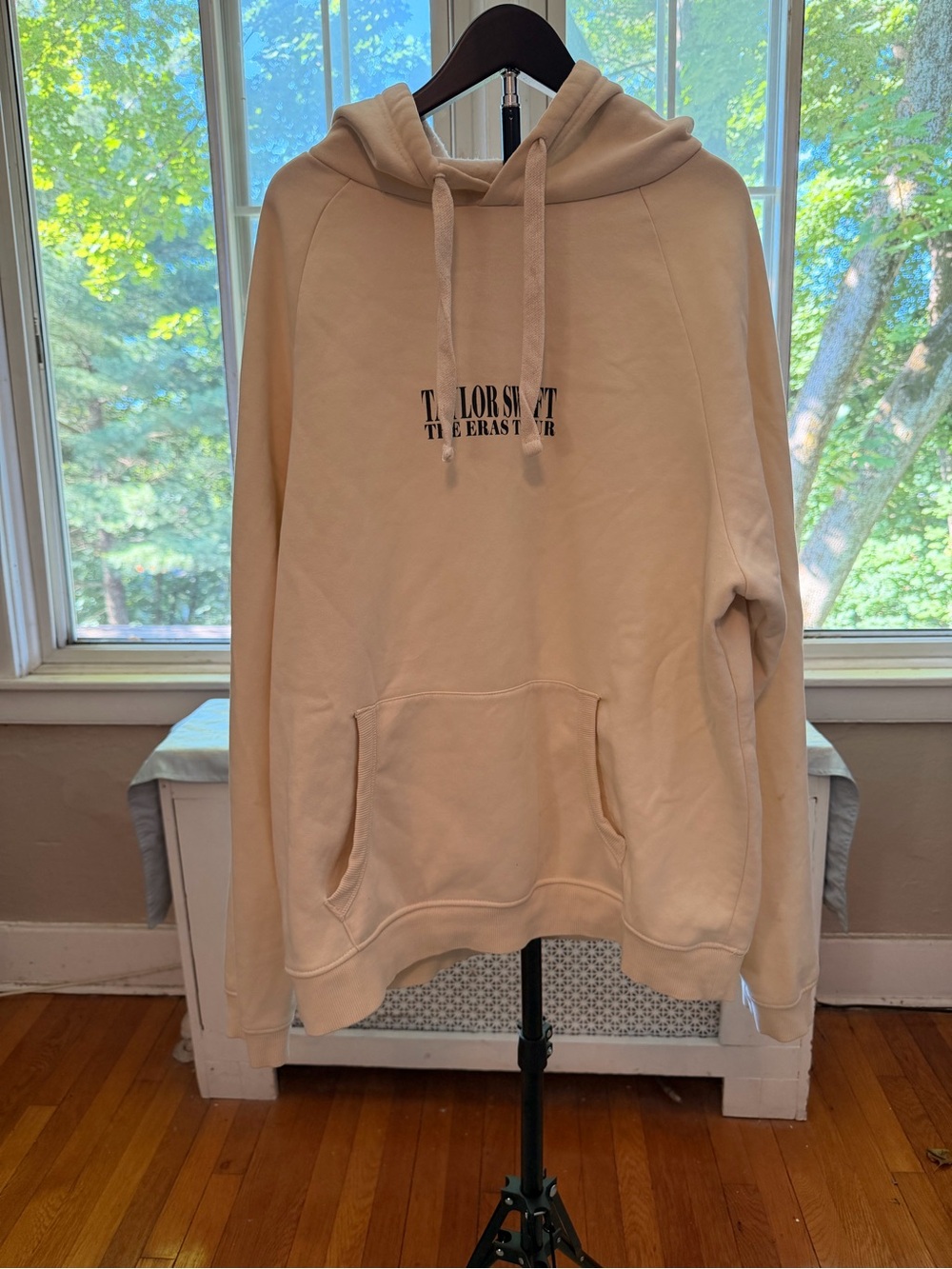 Taylor Swift Official “The Eras Tour” Cream Crewneck Hoodie with Subtle Logo